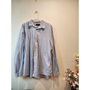 INC International Concepts Blue Linen Blend Casual Button Down Shirt‎ XXL